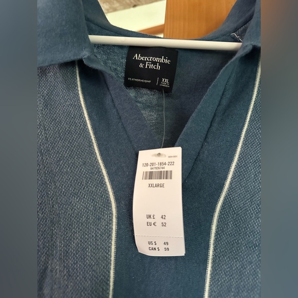 Abercrombie Men’s Sweater Polo V-Neck Collared Shirt - Picture 3 of 3
